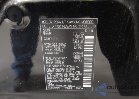 2019 Nissan Rogue Sv from USA, damaged, VIN KNMAT2MV1KP527178